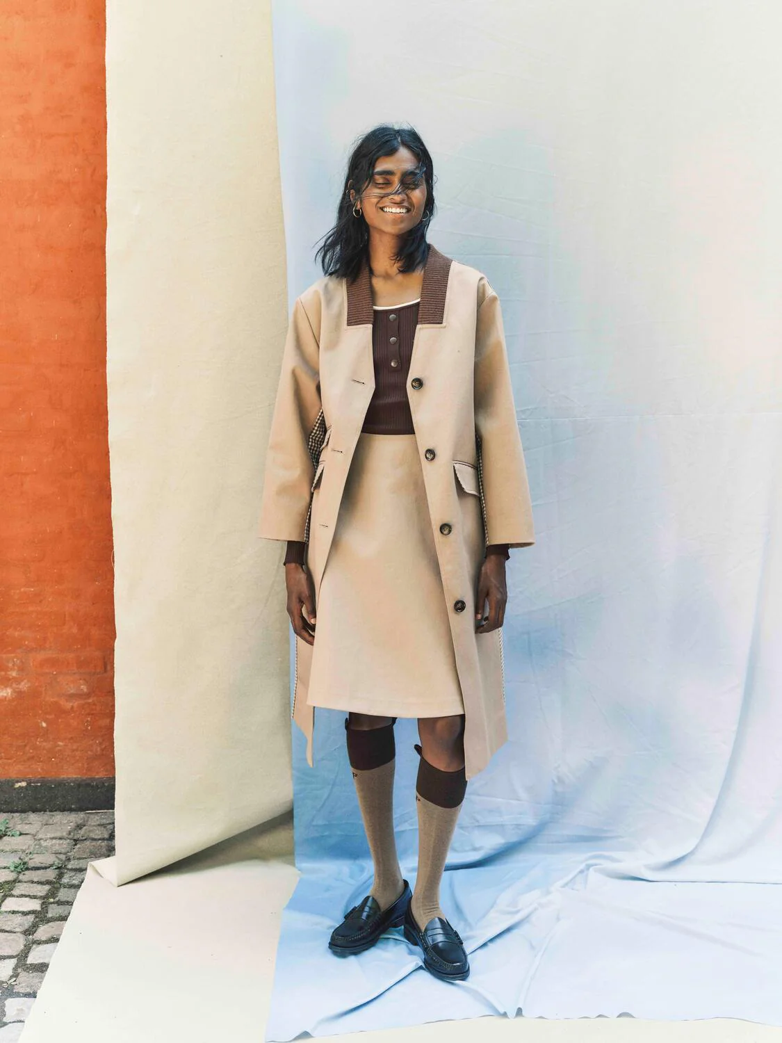 Siv nederdel - Portabella Camel Check - Image 6