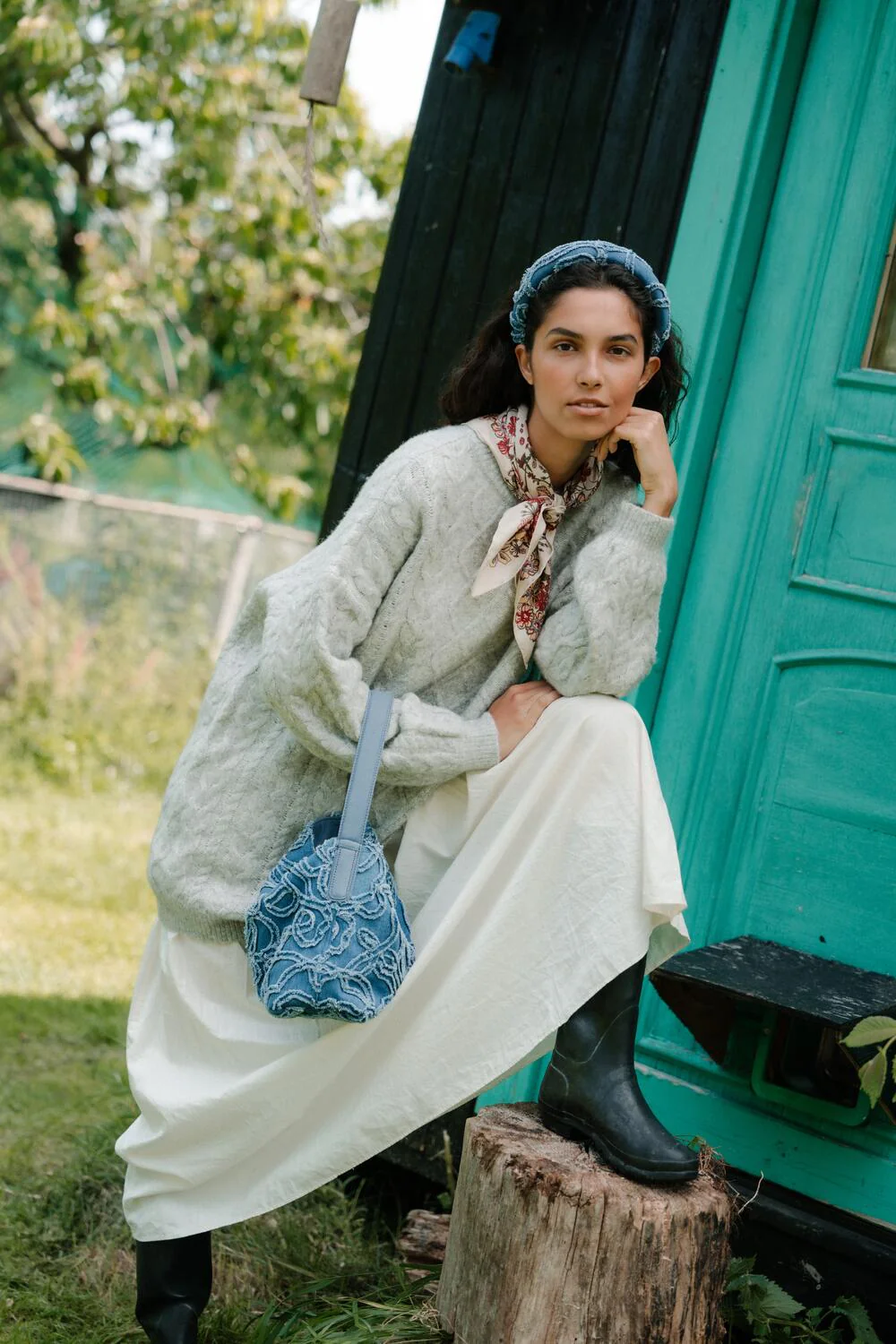 Flowa Denima Fraya taske, small - denim - Image 4