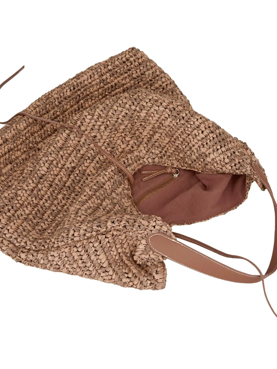 Paper Straw Siena taske - Mocha Brown - Image 3