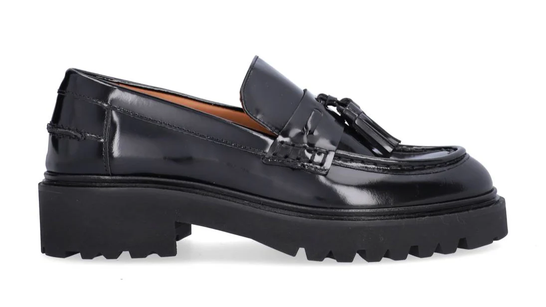 A9046 loafer med kvast - Black polido 900