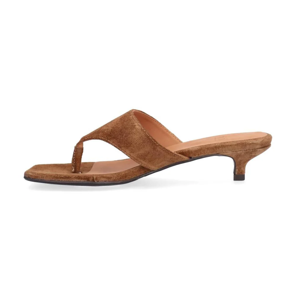 Mule kitten hæl - Tabac babysilk suede 555 - Image 3