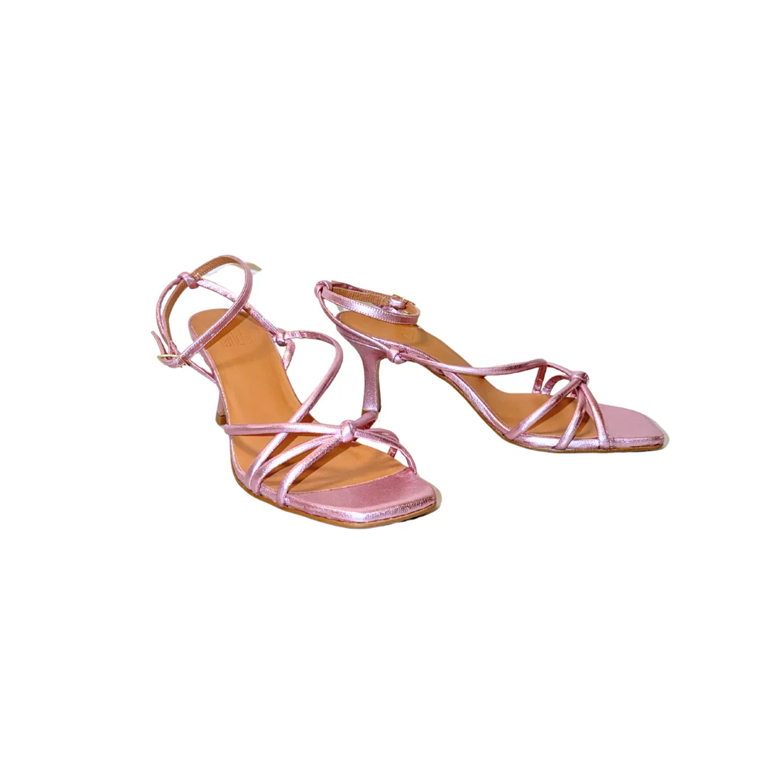 Sandal med hæl - Rose metallic 778 - Image 3