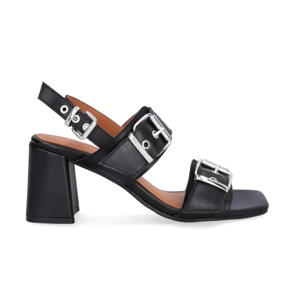 Sandaler med blokhæl - Black calf 80