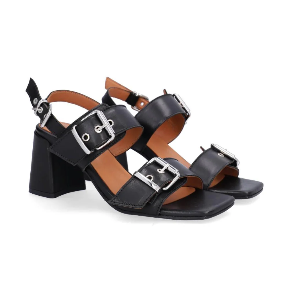 Sandaler med blokhæl - Black calf 80 - Image 3