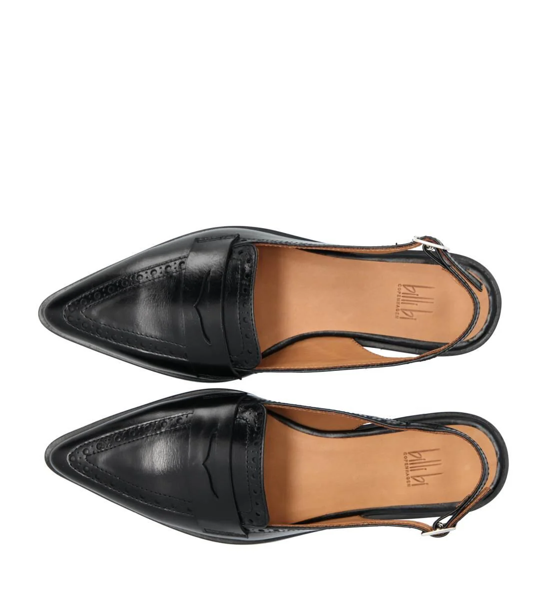 Sling Back ballerinasko - Black calf 80 - Image 5