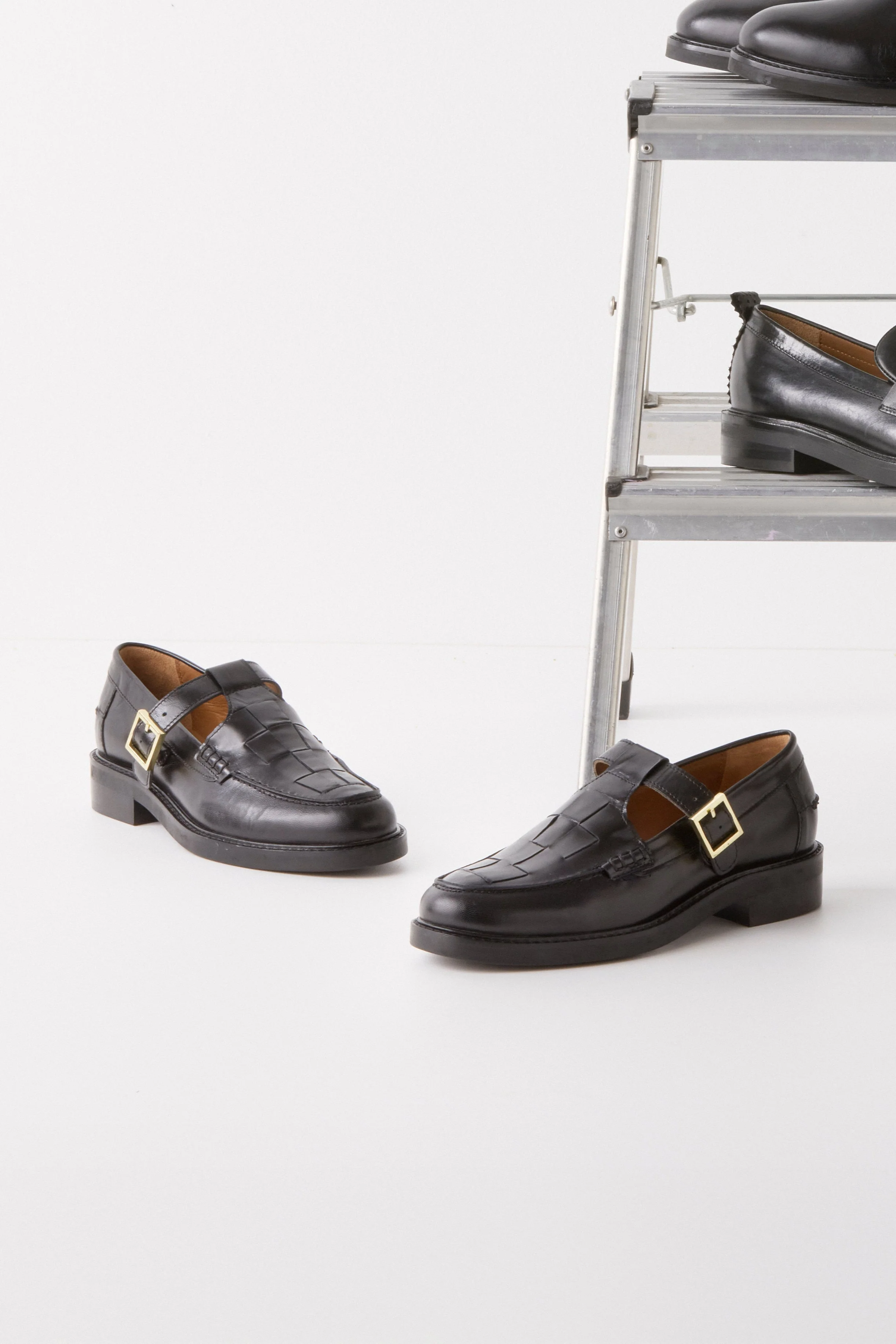 T-Bar Flet loafers - Black Calf 80 - Image 3
