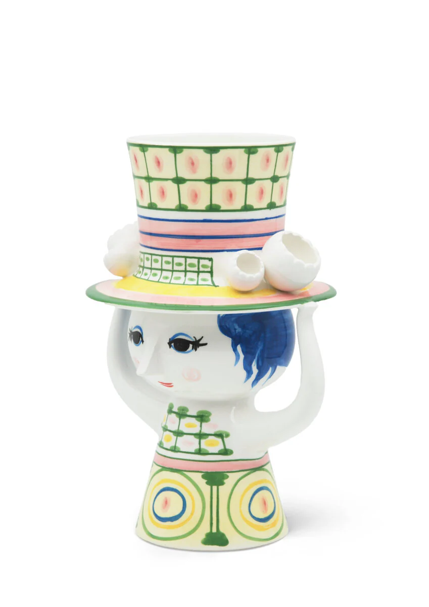Lady with hat vase, grøn - H24,5 cm. - Image 2