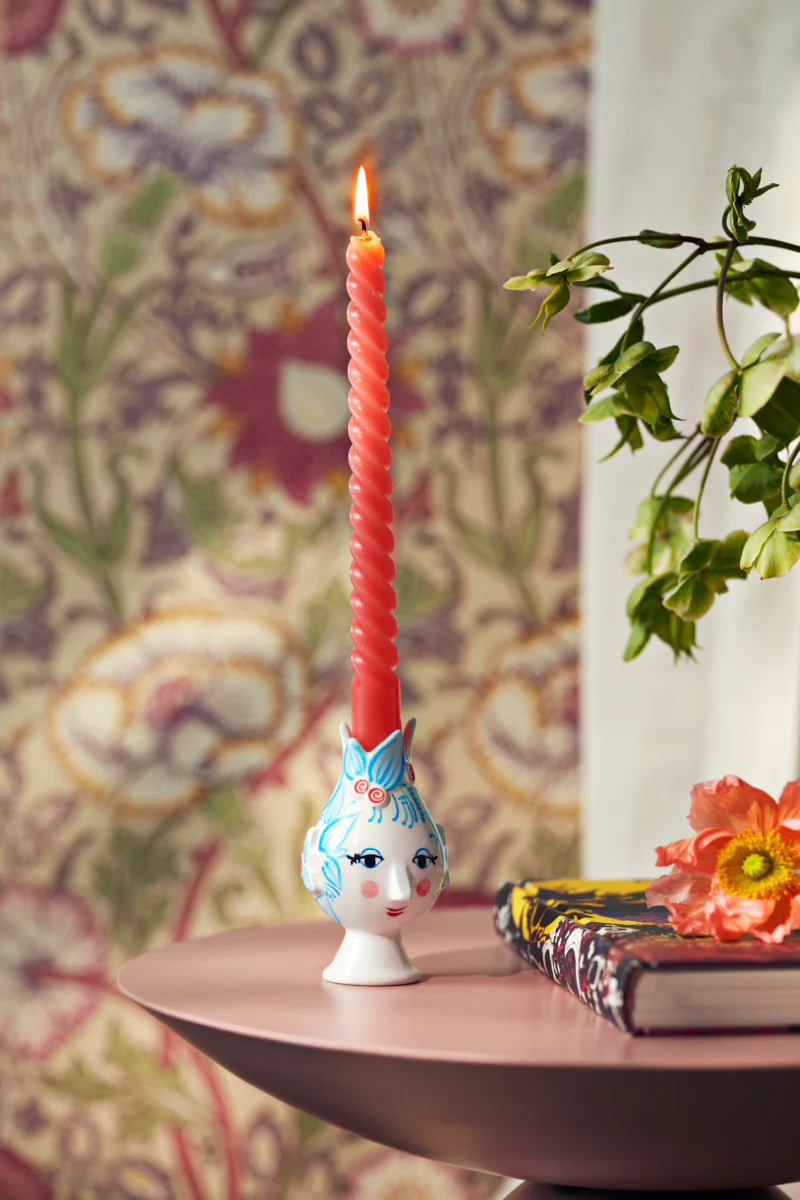 Titania kronelysestage, H11,5 cm - lyseblå - Image 2