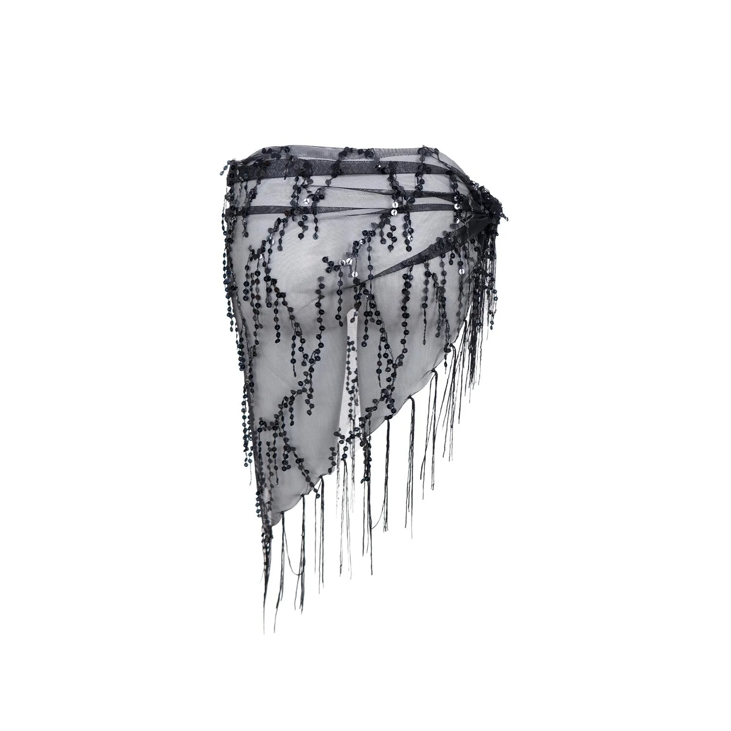 Nita Triangle Sequin tørklæde - sort - Image 3