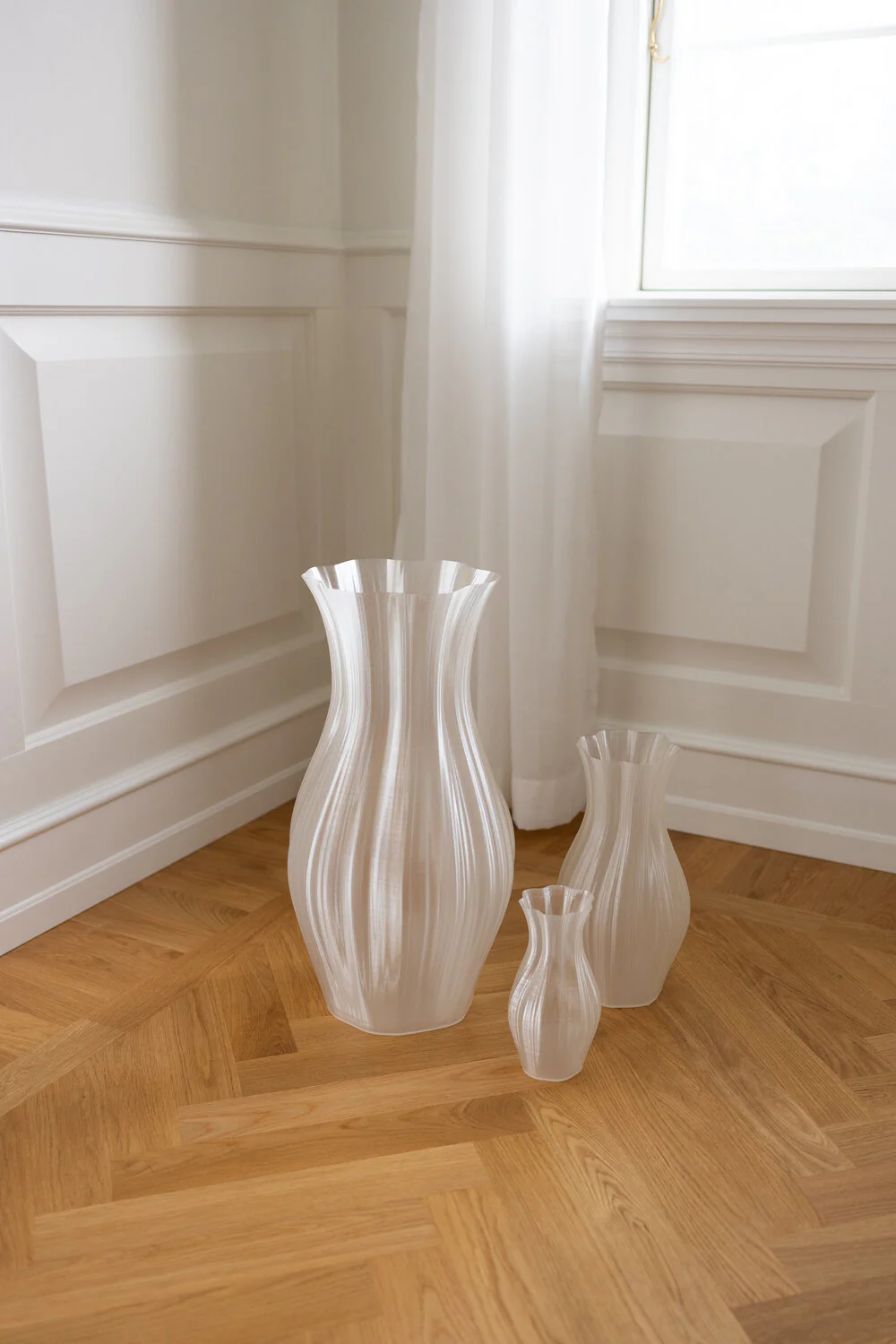 Bloom vase, Ivory - H19 cm. - Image 3