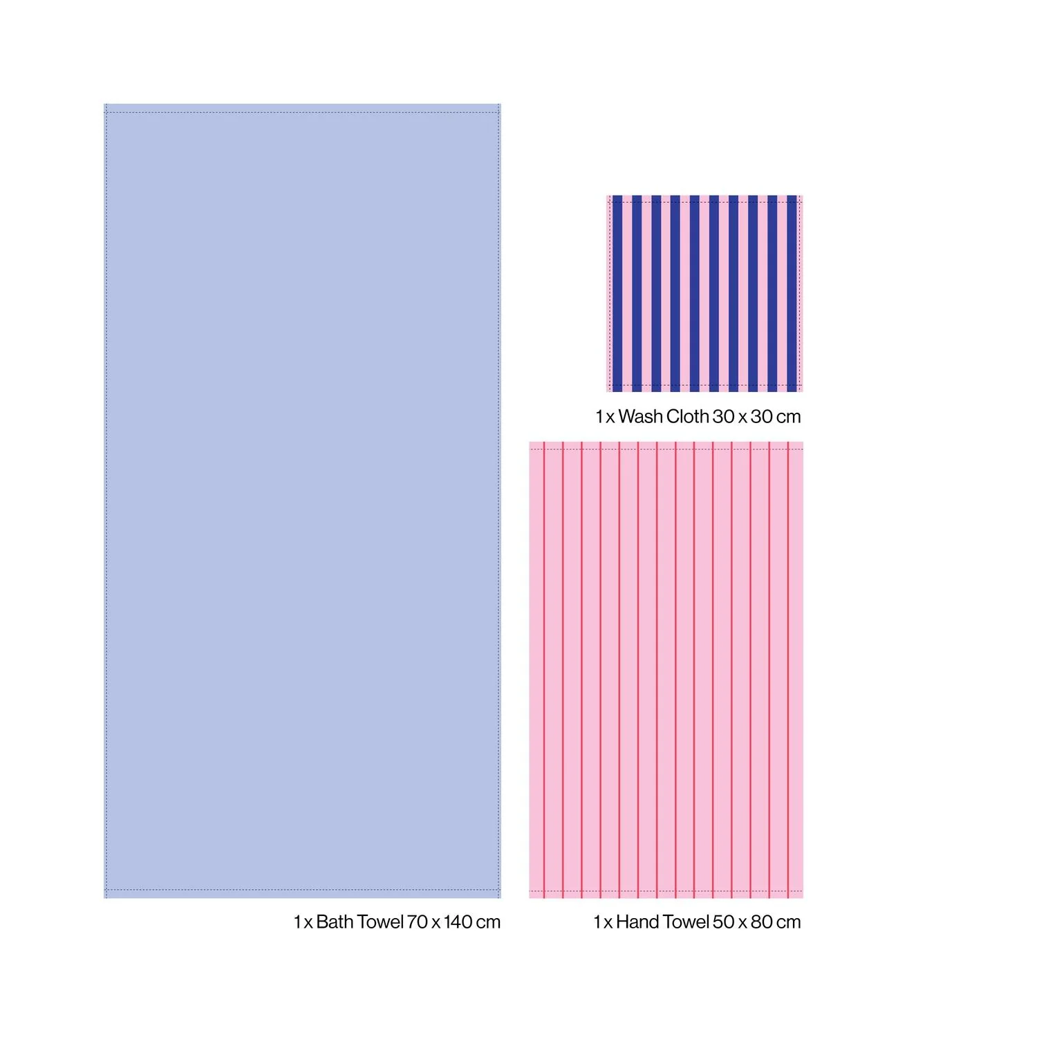 3 stk håndklæde sampak - Lavender Blue/Baby Pink & Ski Patrol/Dazzling Blue & Rose - Image 6