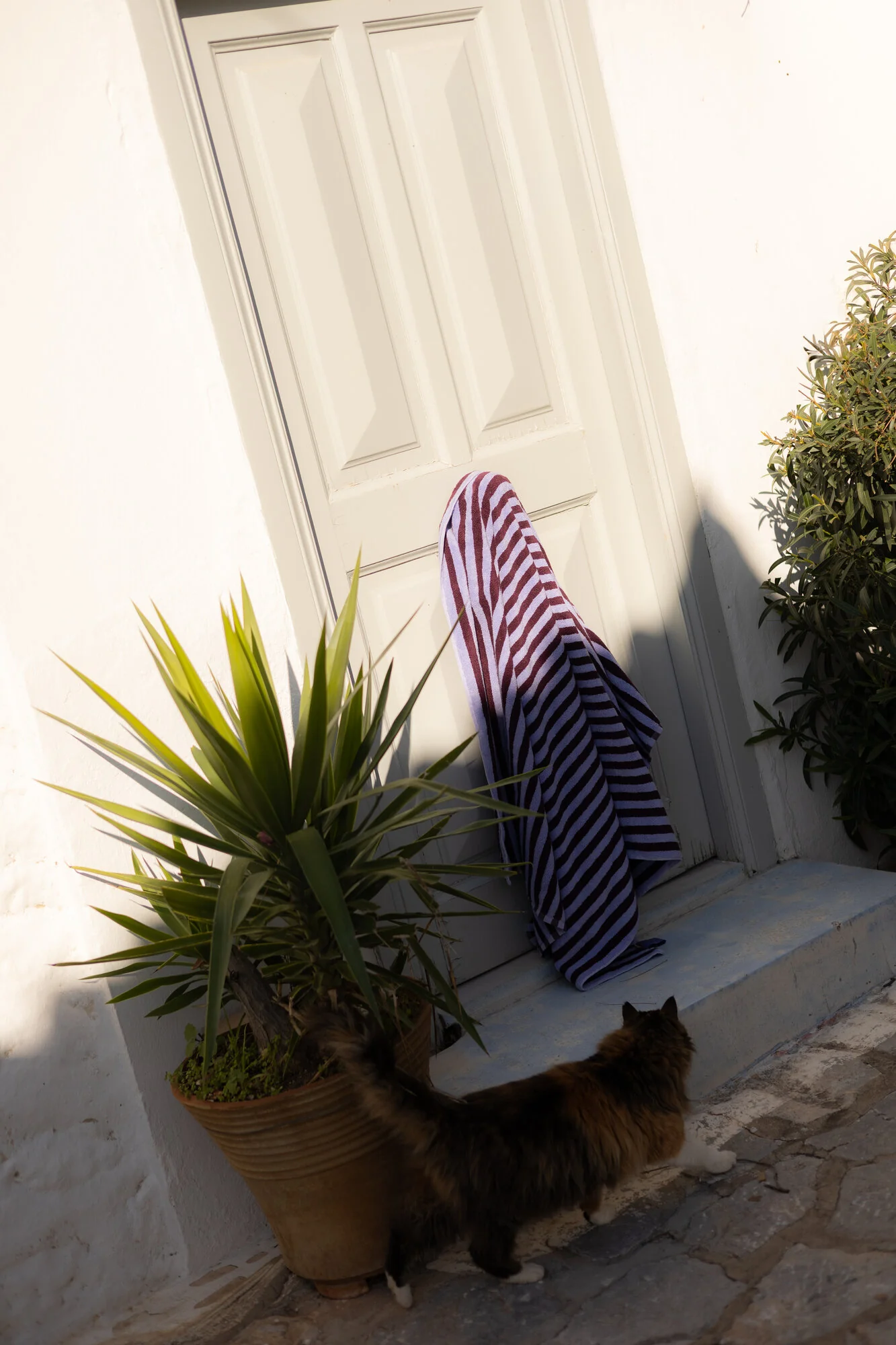Naram håndklæde - wine & lavender blue - Image 7