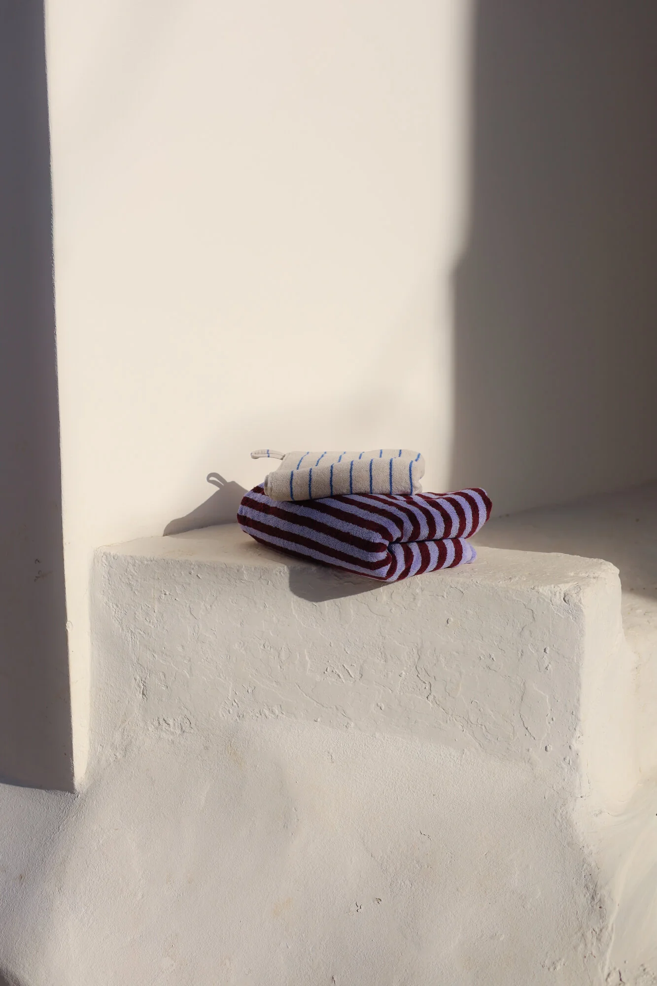 Naram håndklæde - wine & lavender blue - Image 9