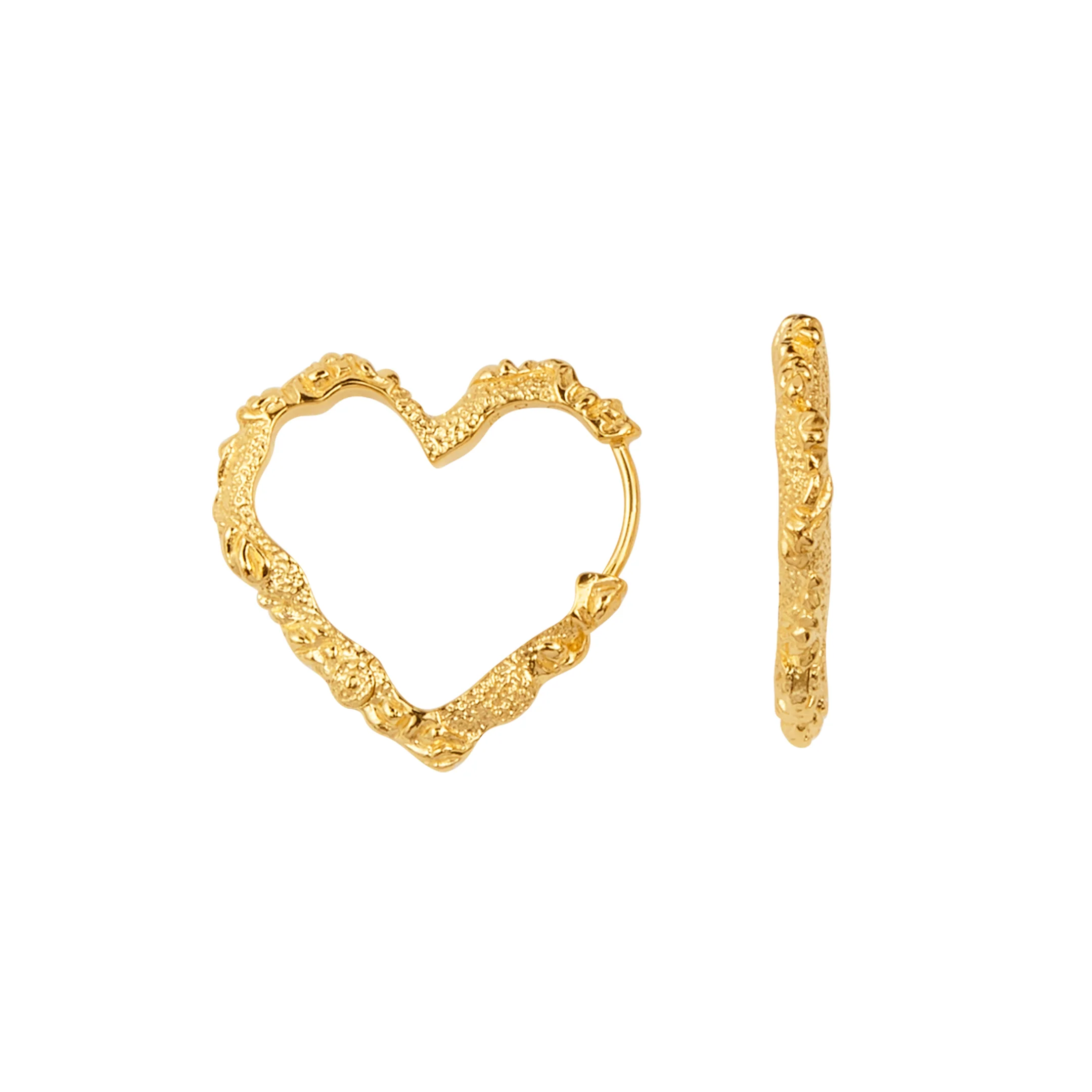 Heart Crush hoops - forgyldt