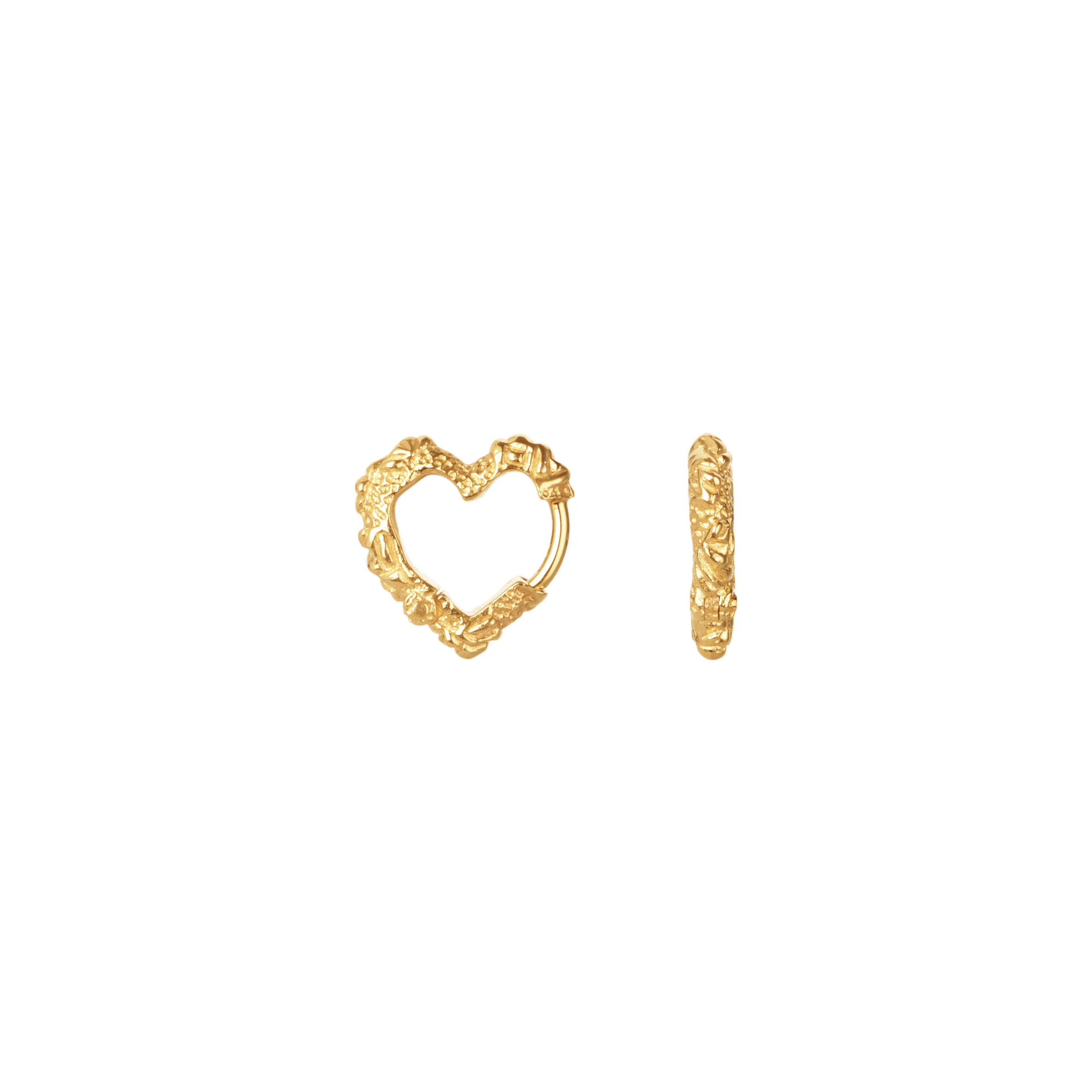 Heart Crush hoops, mini - forgyldt