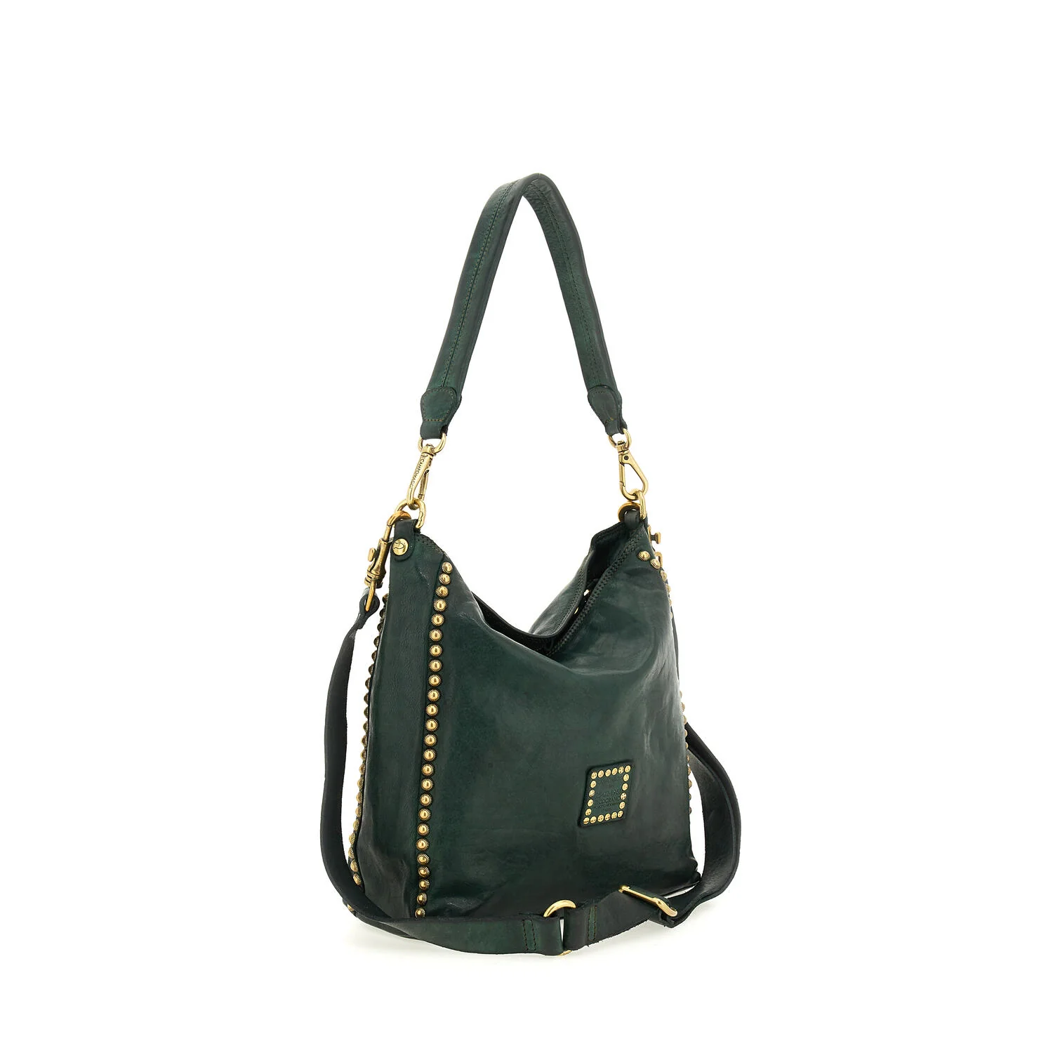 Cowhide skuldertaske - Green Bottle - Image 4