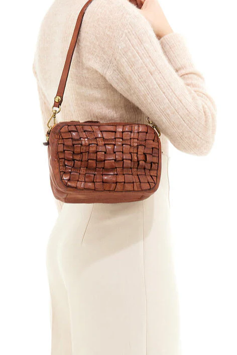 Elena Bowling taske, small - Cognac