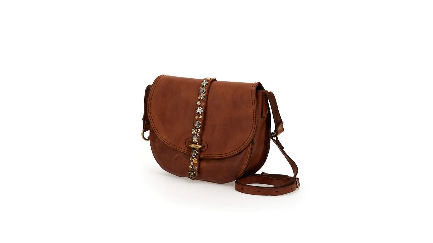 Linda crossbody taske, medium - Cognac - Image 4