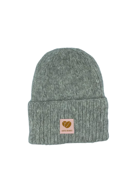 Sky Beanie strikhue - lysegrå