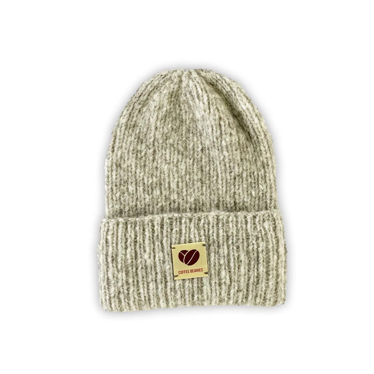 Sky beanie strikhue - lysegrå