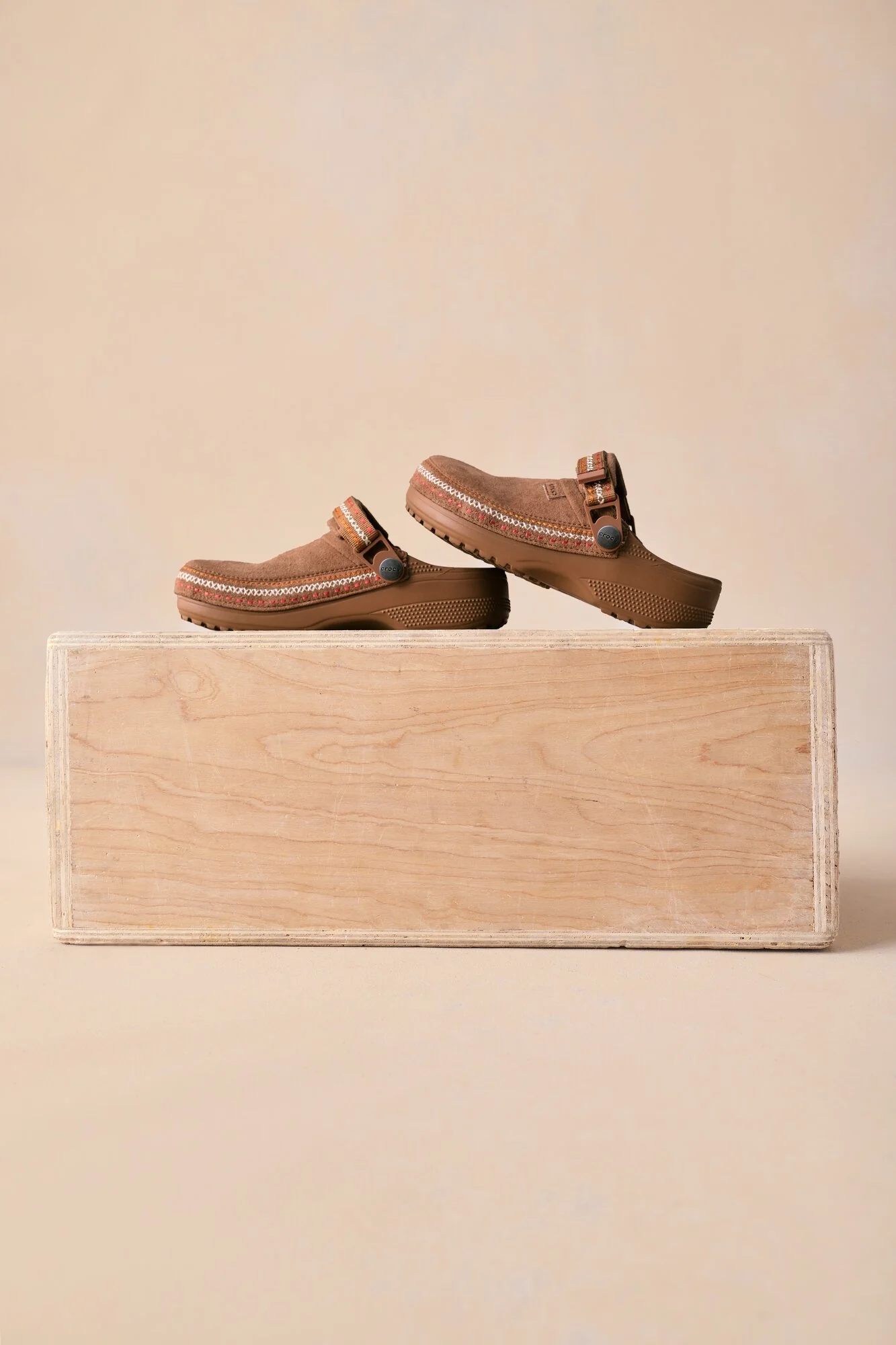 Crafted Vegan Suede Stitch clogs - Sepia - Image 10