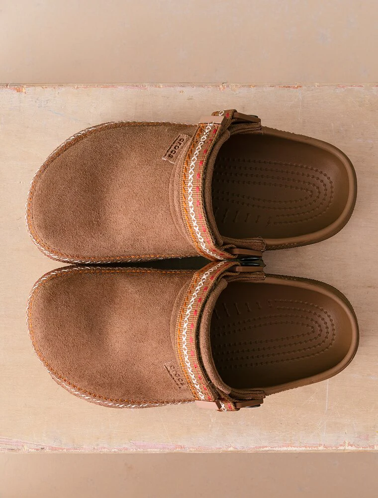 Crafted Vegan Suede Stitch clogs - Sepia - Image 9