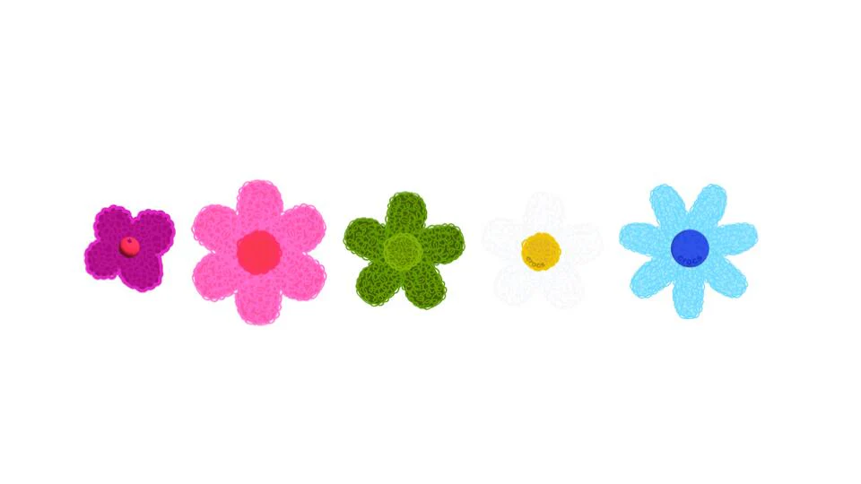 Crocs Charms, Crochet Floral Mix - 5 stk.
