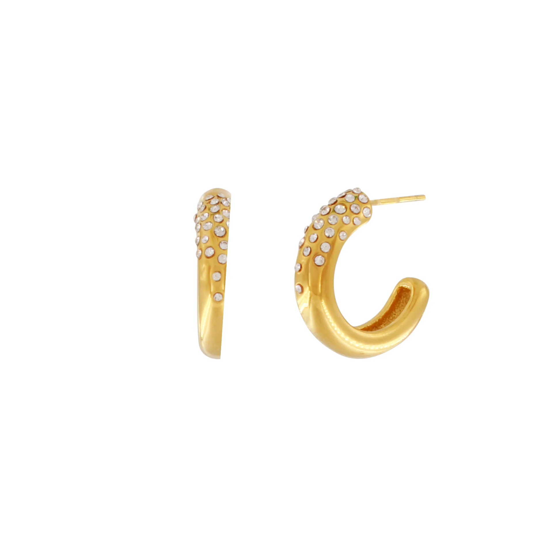 Joy Clear Top CZ hoops - forgyldt