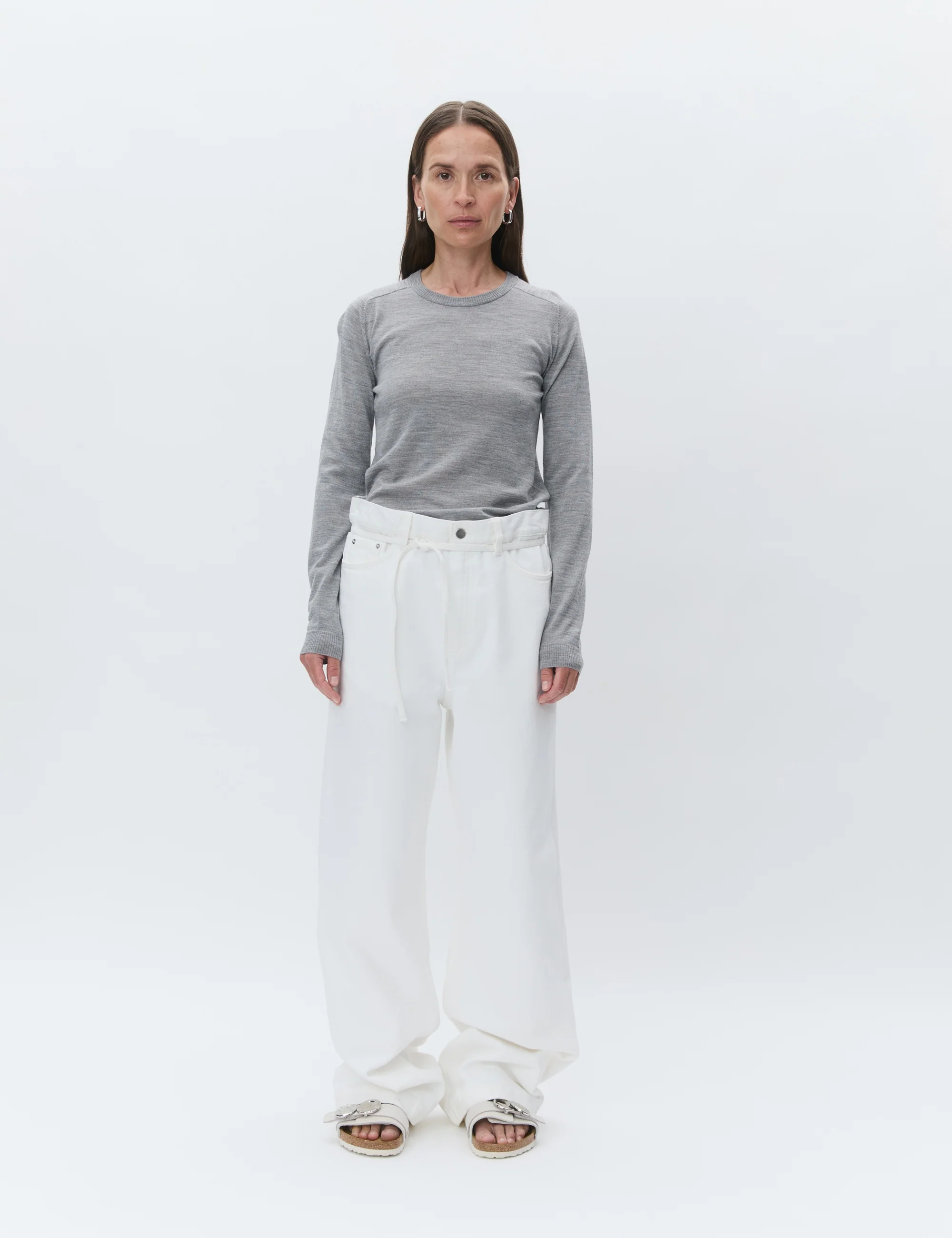 Annabelle uldstriktrøje - Medium grey melange - Image 3