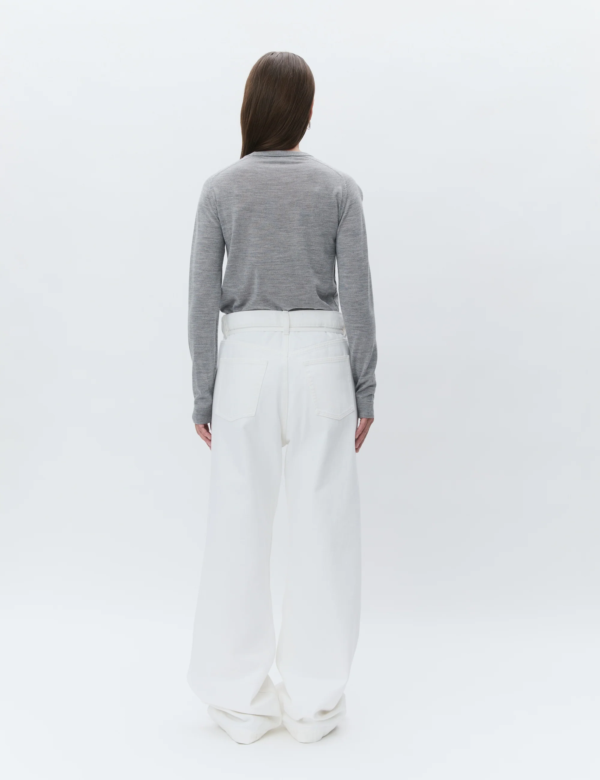 Annabelle uldstriktrøje - Medium grey melange - Image 5