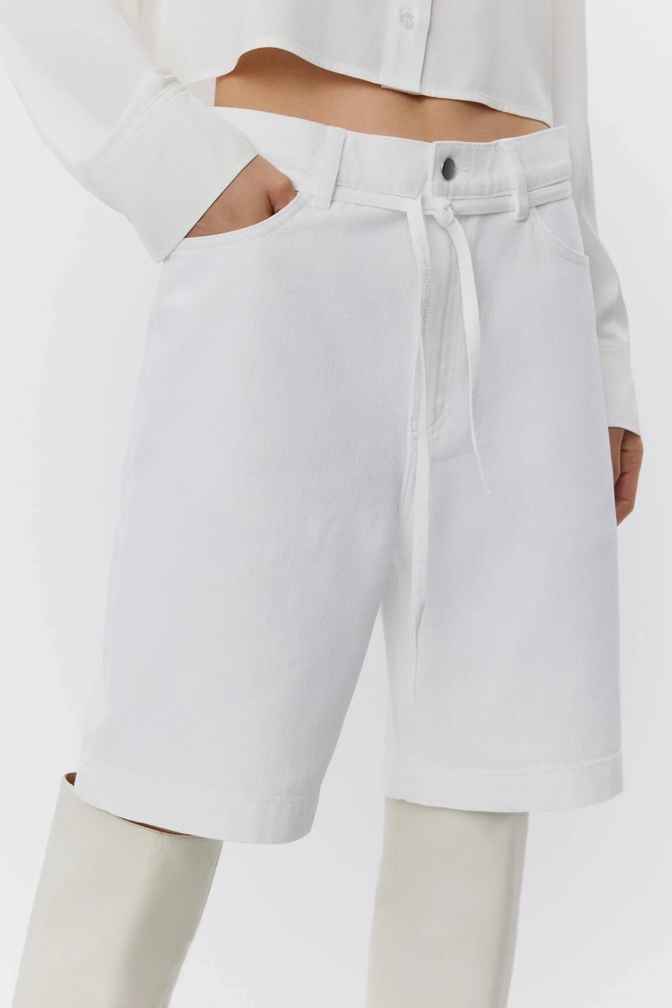 Elijah denim shorts - hvid - Image 4