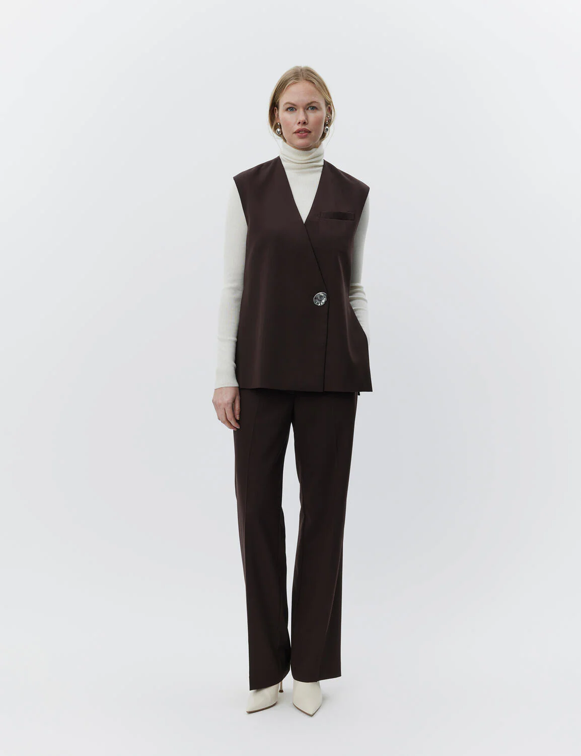 Francine uldvest - Chocolate Plum - Image 3