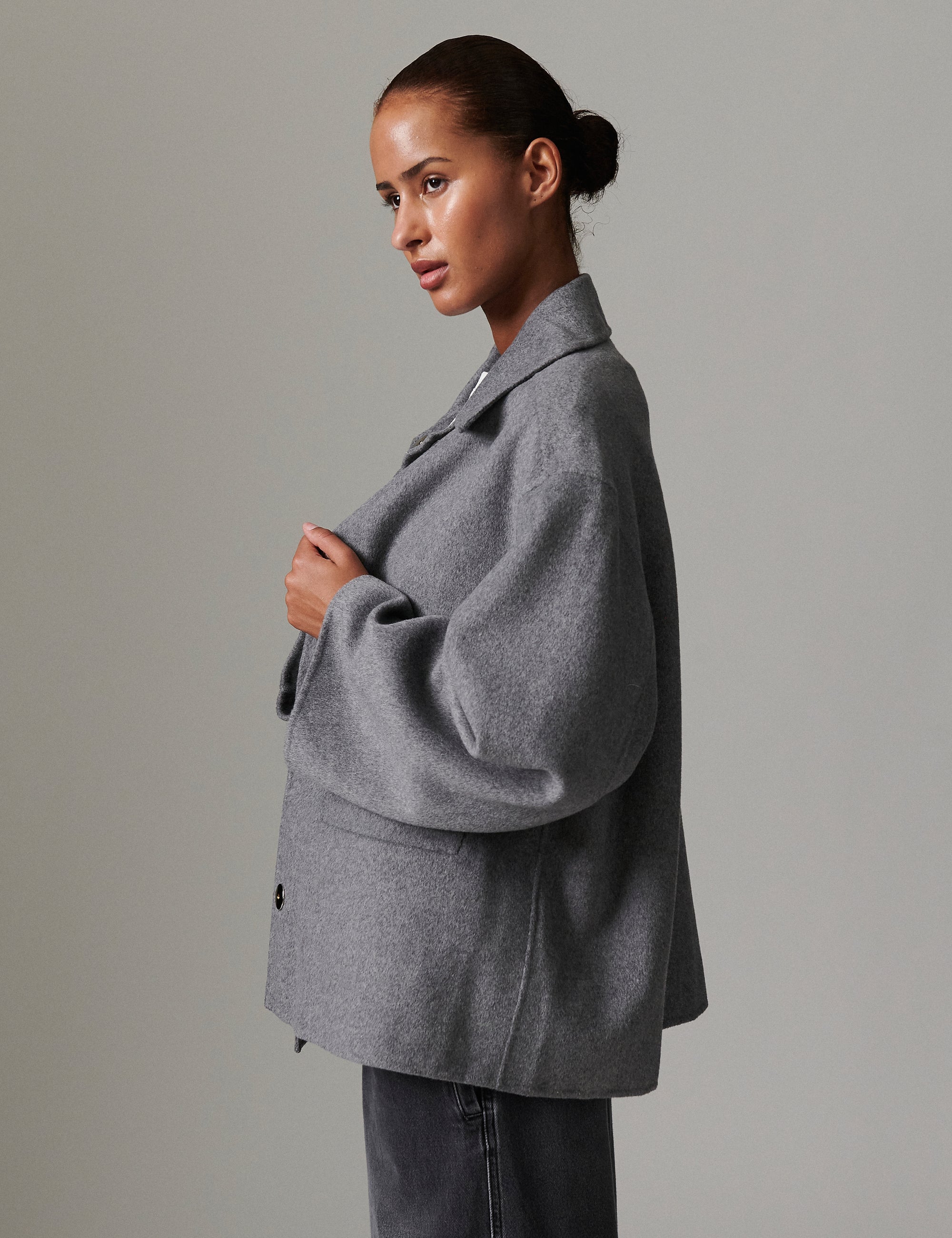 Matteo jakke - Medium Grey Melange - Image 3