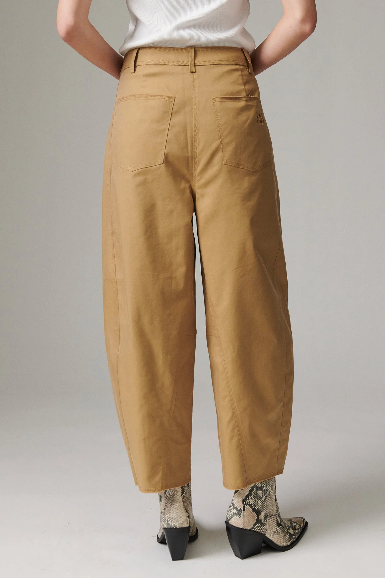 Nicol Canvas Deluxe bukser - 170836 ECRU OLIVE - Image 3