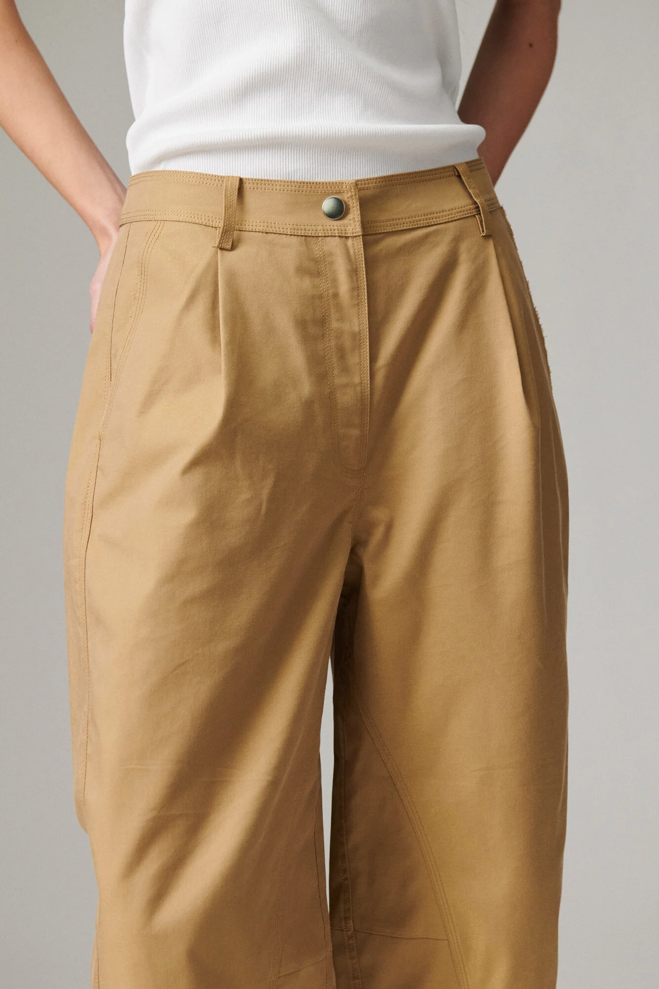 Nicol Canvas Deluxe bukser - 170836 ECRU OLIVE - Image 6
