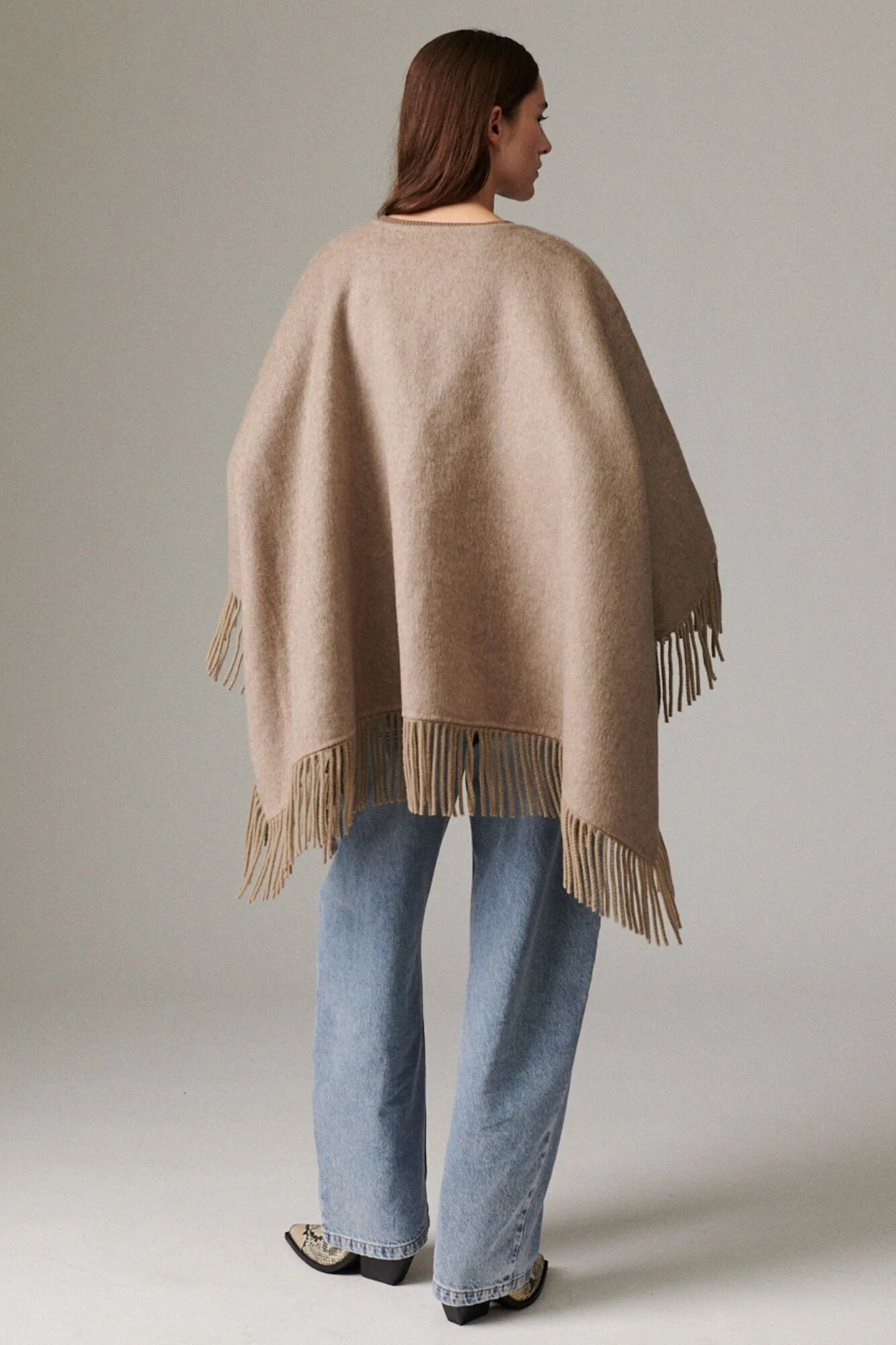 Sybil poncho - Beige Melange - Image 2