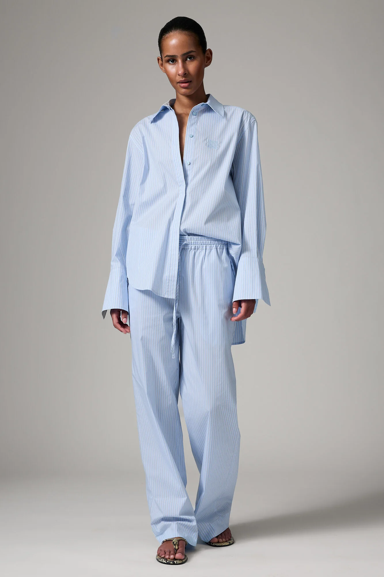 Zoe Daylounge Stripe skjorte - Chambray Blue - Image 7