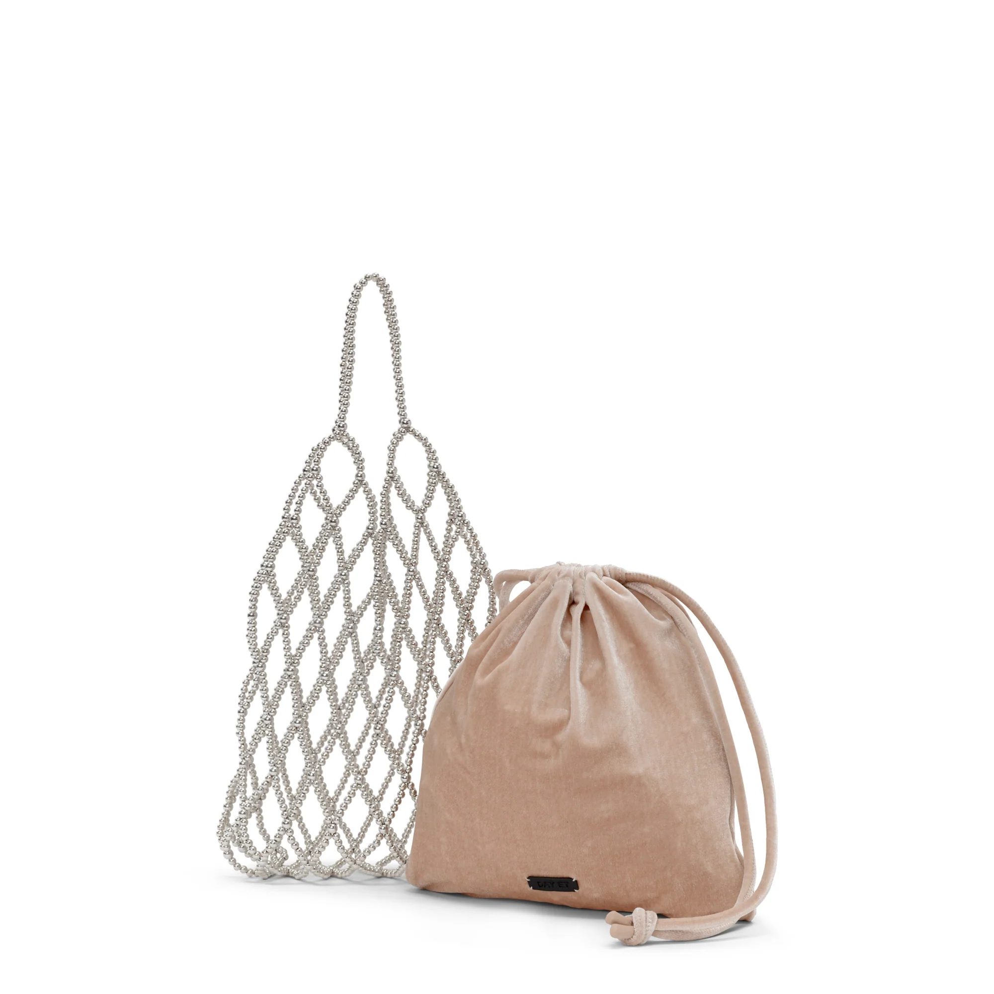 Beaded Chrome taske - silver - Image 4