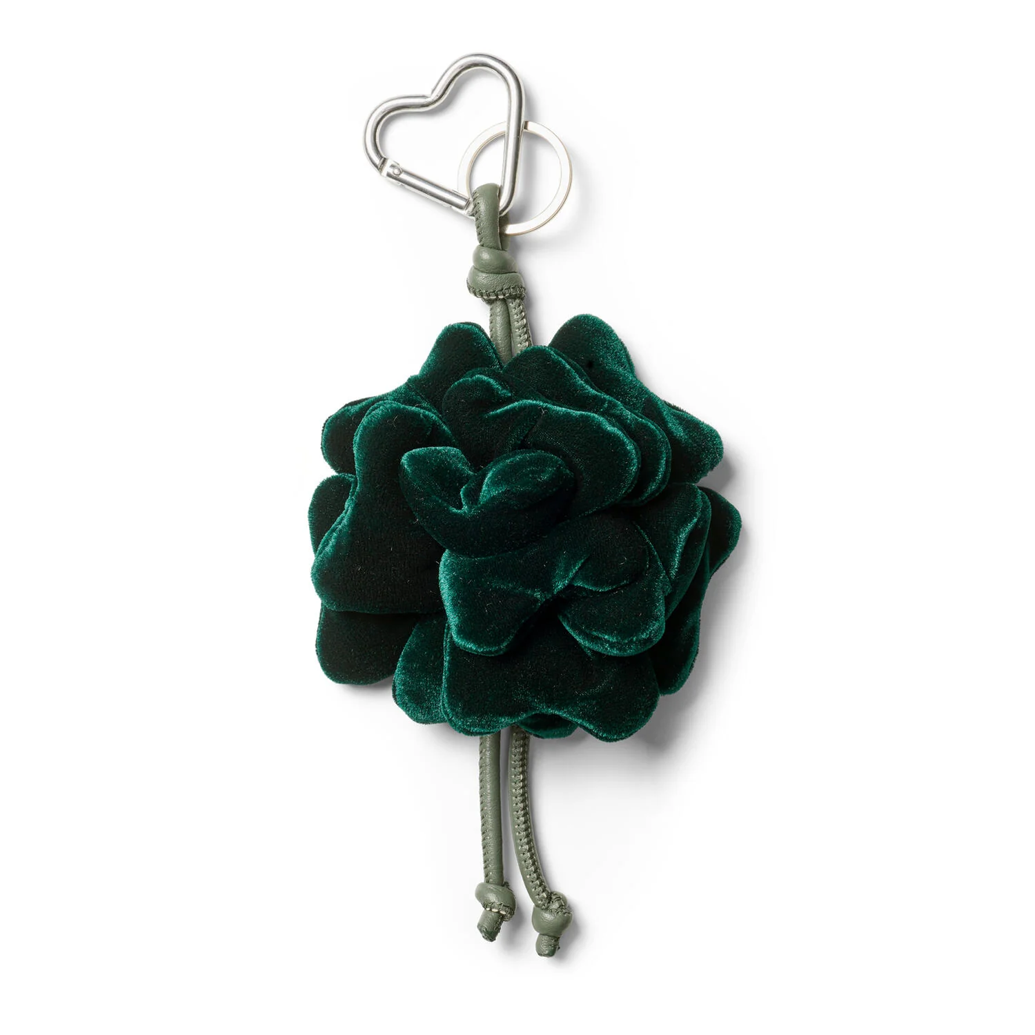 Velour blomster charm - darkest Spruce