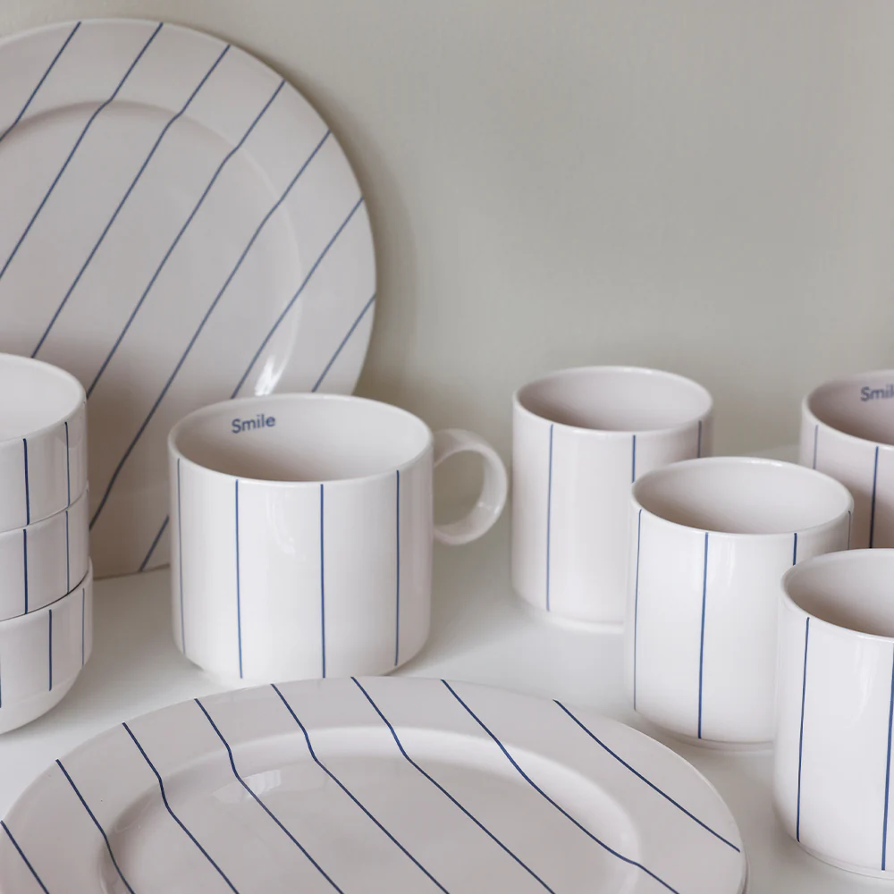 Pyjamas kop - Pastel Beige/Midnight Blue - Image 3