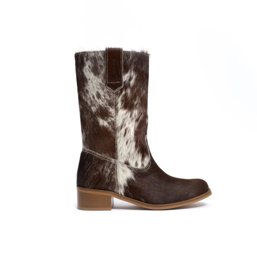 Julia Gaucho læderstøvler - Cow Fur