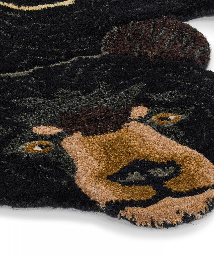 Blooming Bear gulvtæppe, Large - Black - Image 6