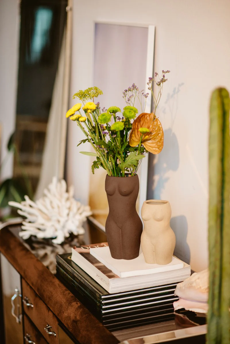 Body vase, brun - H: 22,5 cm. - Image 4