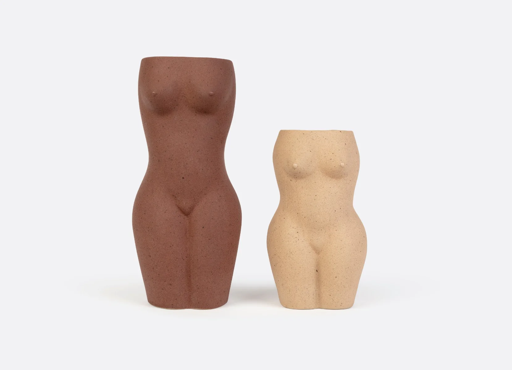 Body vase, brun - H: 22,5 cm. - Image 5