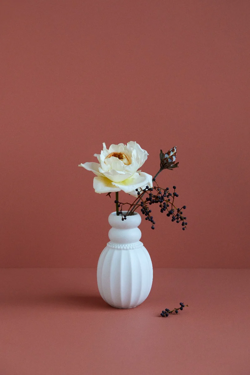 Samsurium pearlpuff vase, hvid - 183x112mm. - Image 2