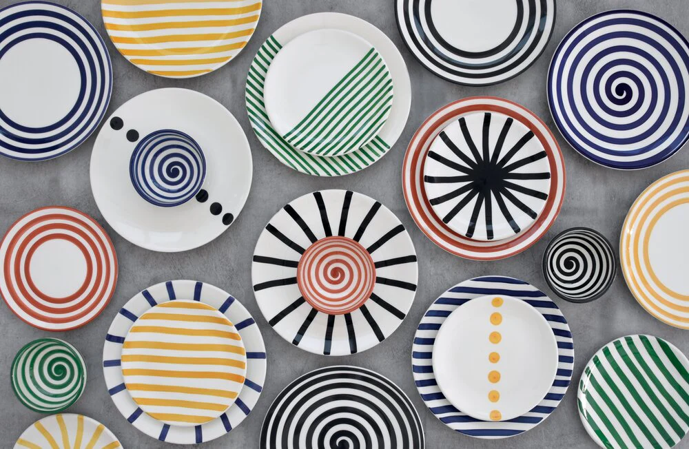 Håndmalet keramik frokosttallerken, Terracotta Spirale - Ø20,5 cm - Image 2
