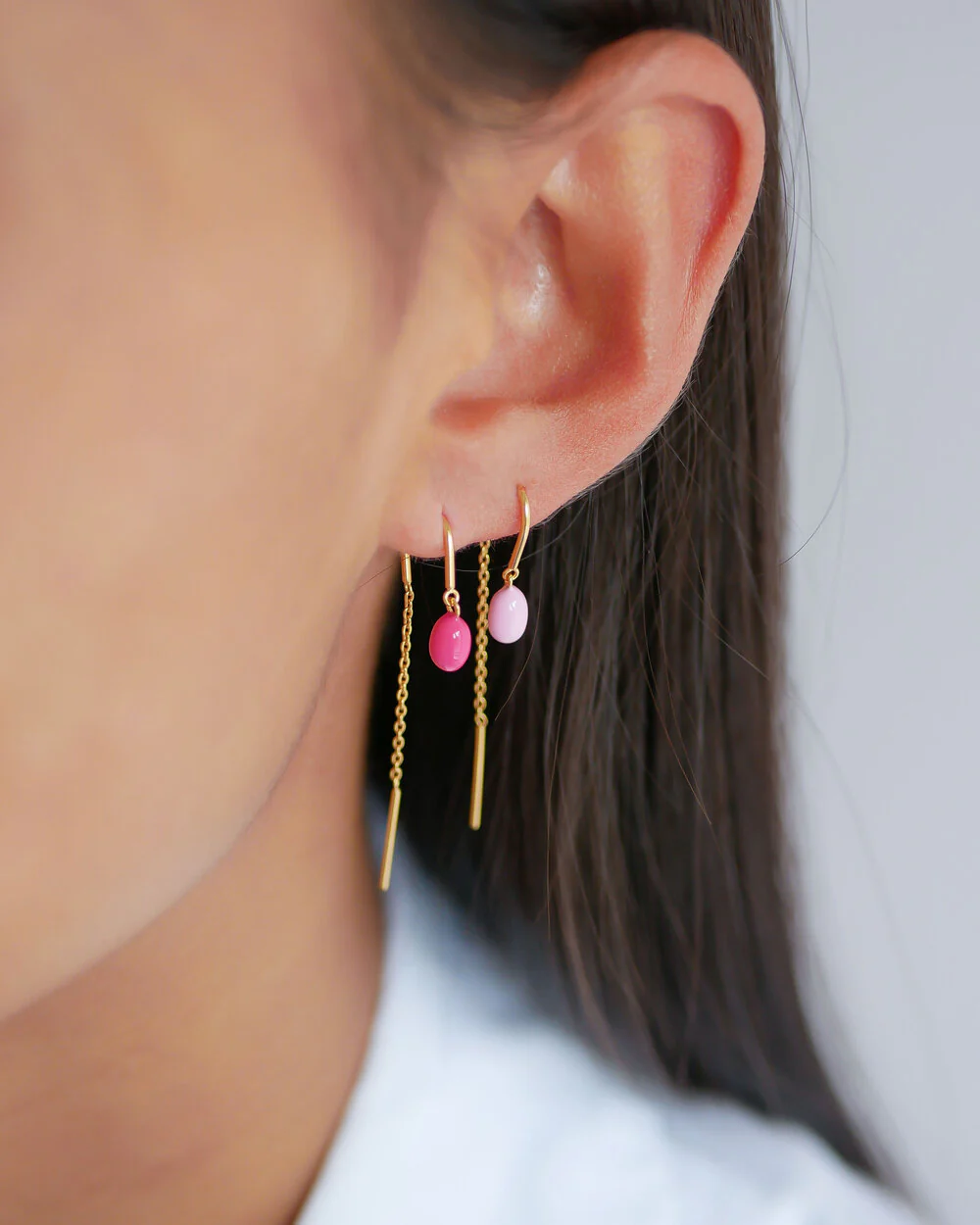 Eleanor øreringe - Fuchsia Pink - Image 2