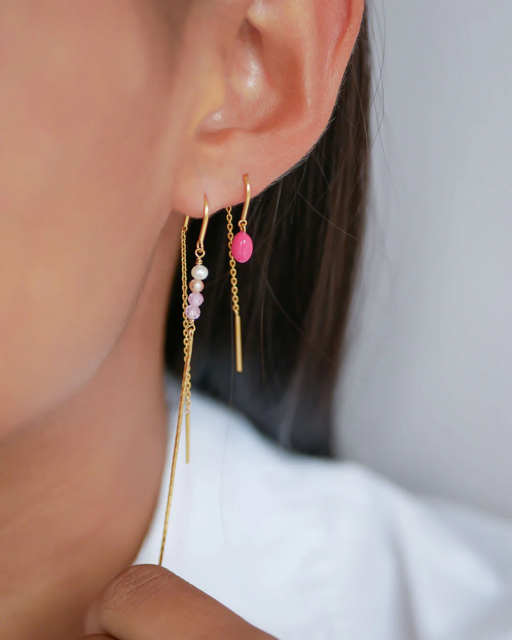 Eleanor øreringe - Fuchsia Pink - Image 3