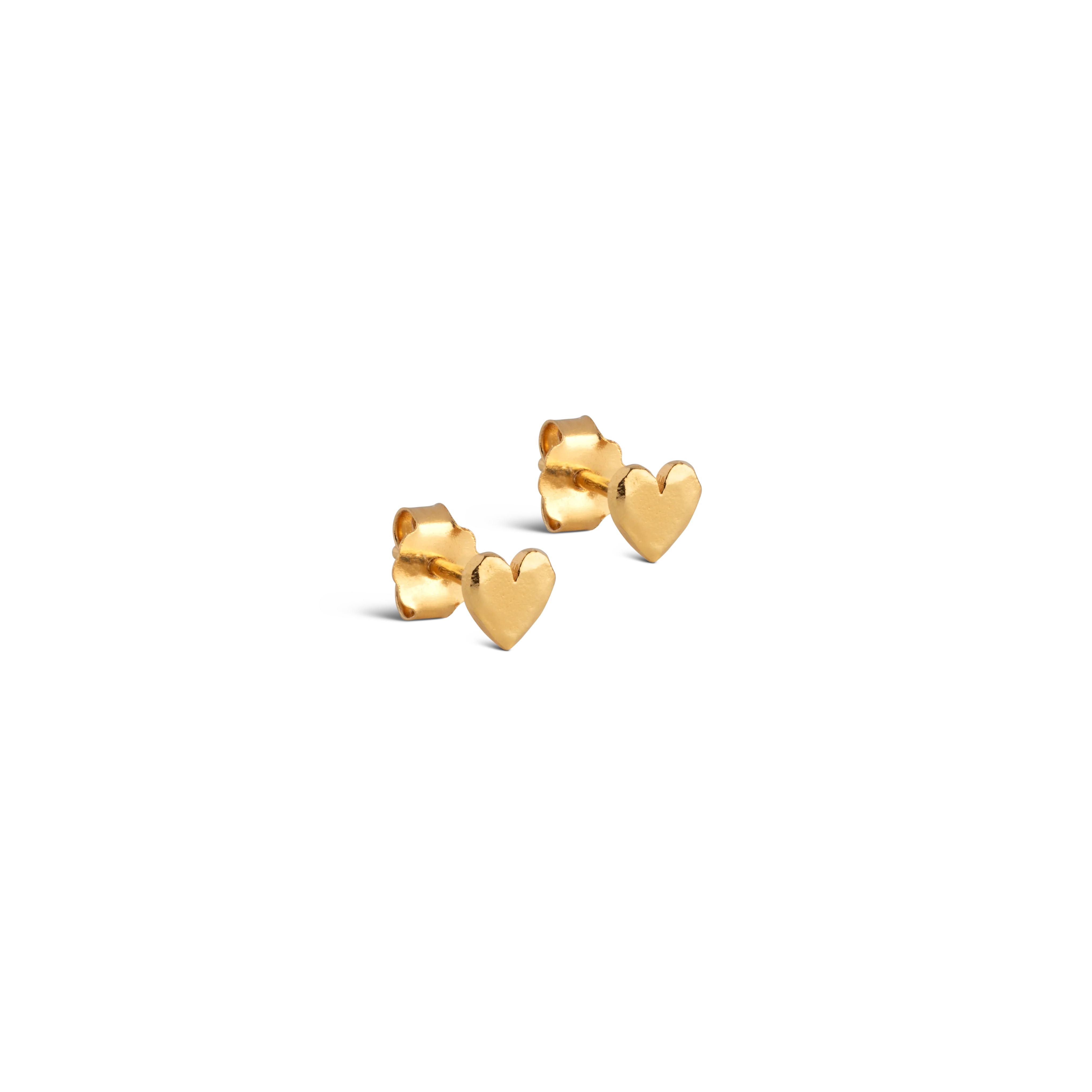 Heart ørestikker - forgyldt