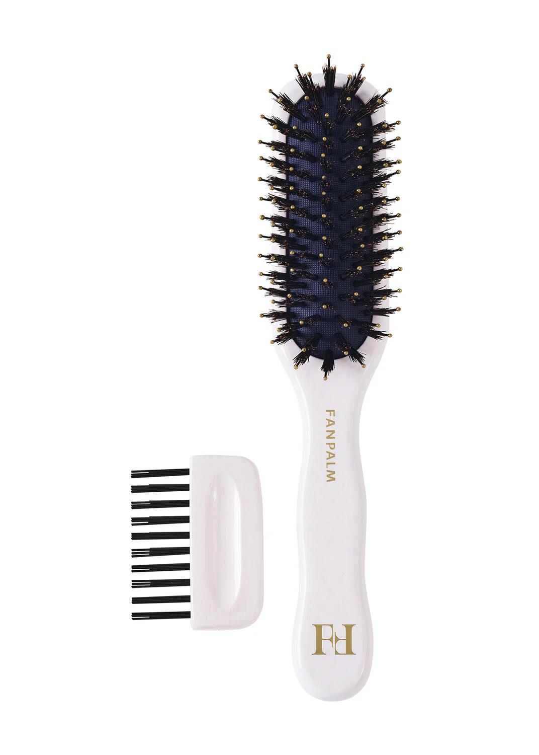 Boar- & Nylon hårbørste, Tall Slim - Glossy White